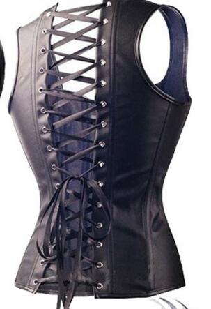 Black Faux Leather Corset