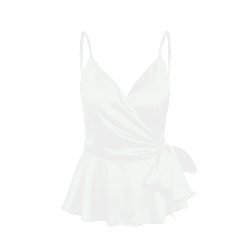 silky satin ruffled peplum blouse