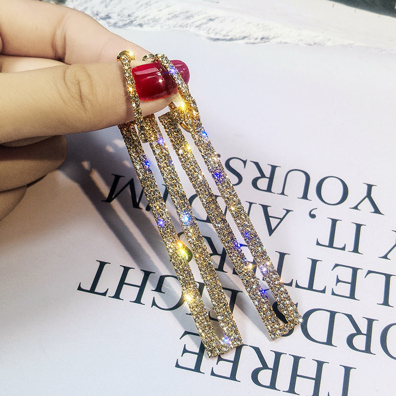 Long square earrings