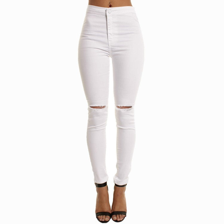 Slit Knee High waisted jeans