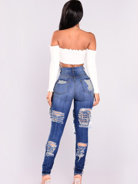 Ripped high waisted jeans