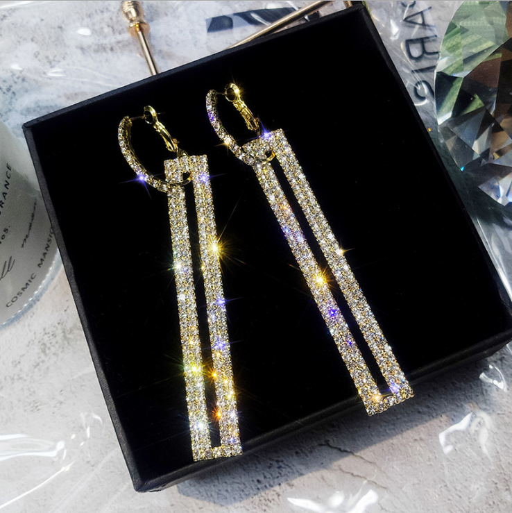 Long square earrings