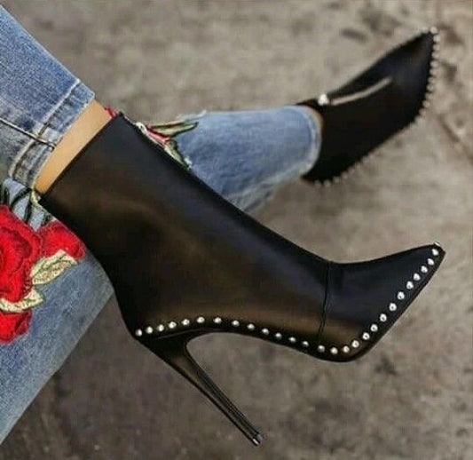 Studded Zipper Boots