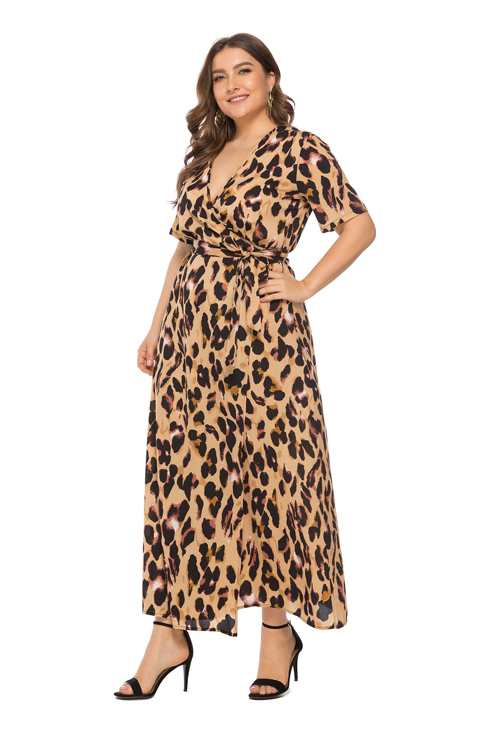 leopard print wrap dress
