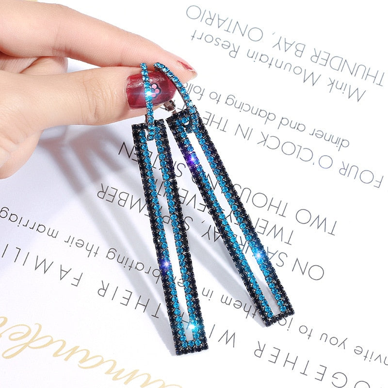 Long square earrings