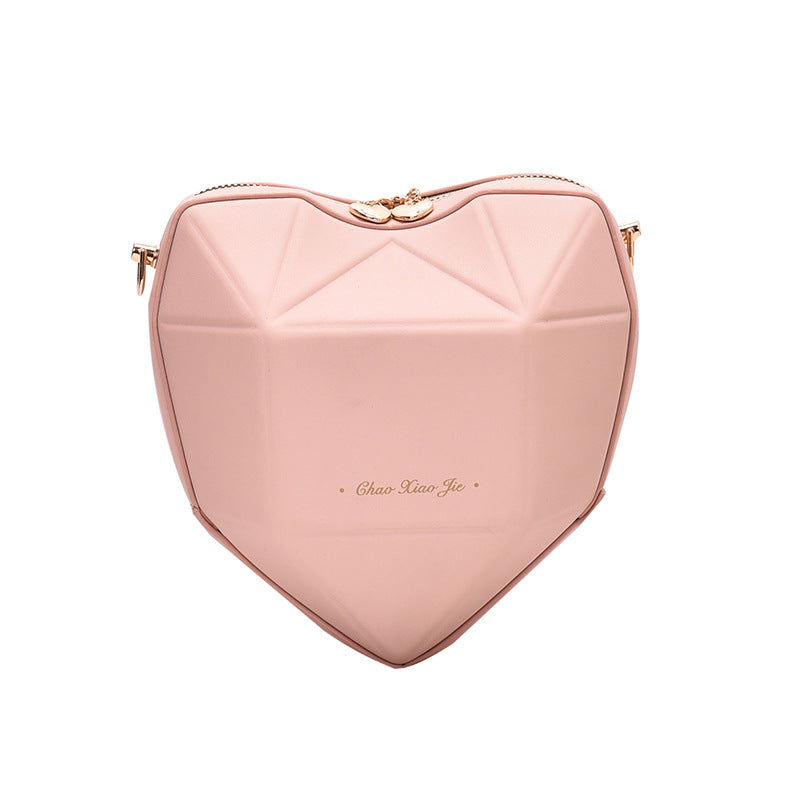 Geometric heart-shaped bag