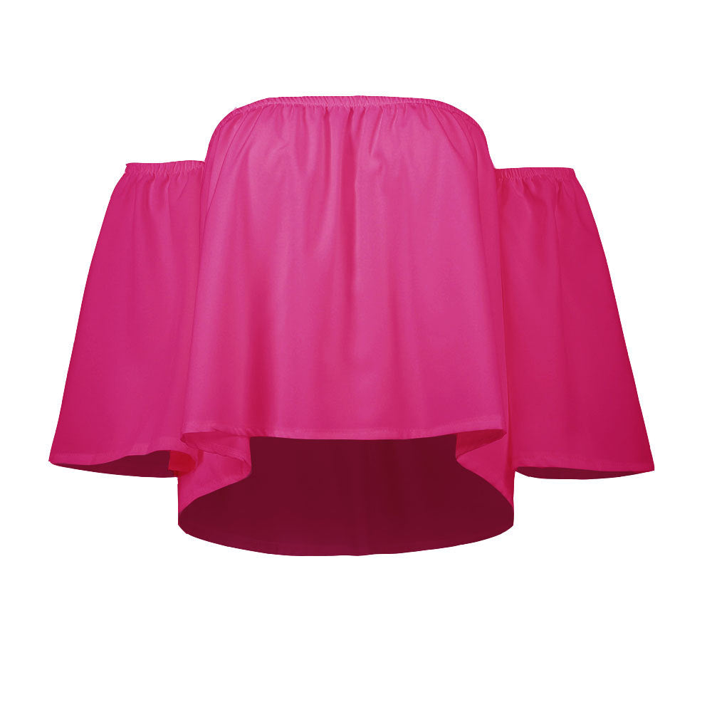 off-shoulder chiffon shirt