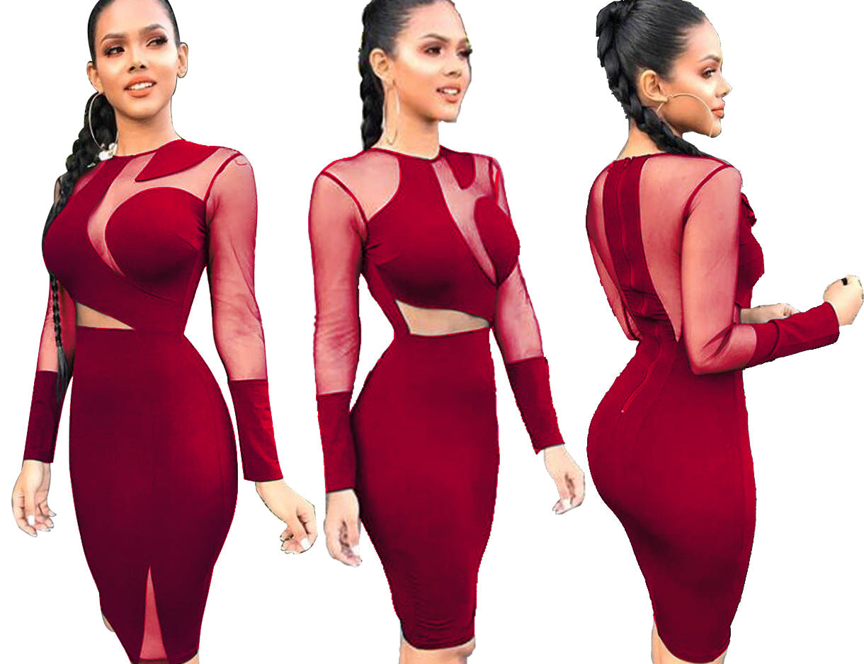 Black Silk Mesh Dress