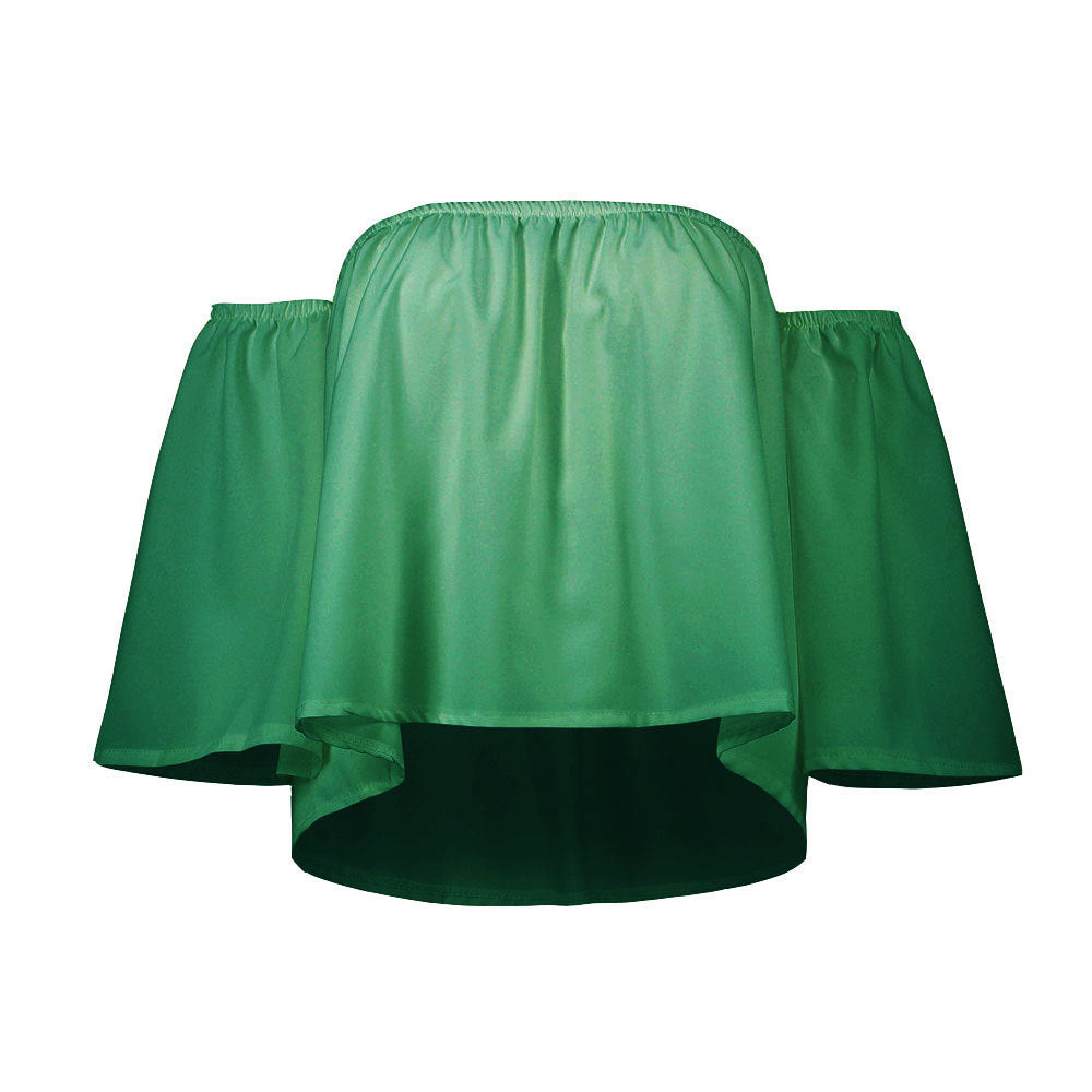 off-shoulder chiffon shirt