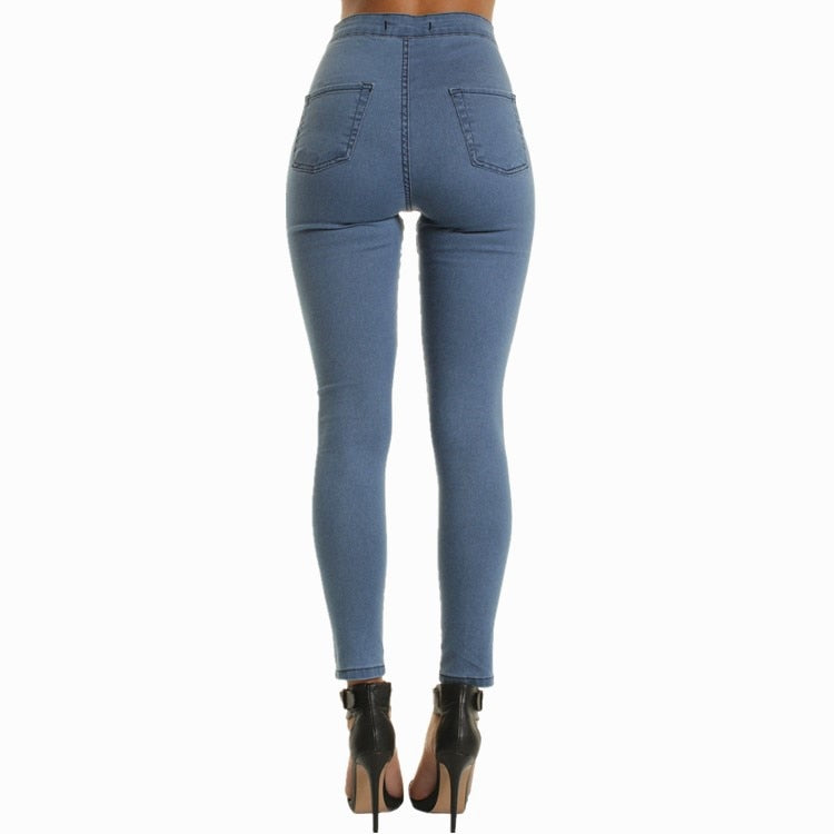 Slit Knee High waisted jeans