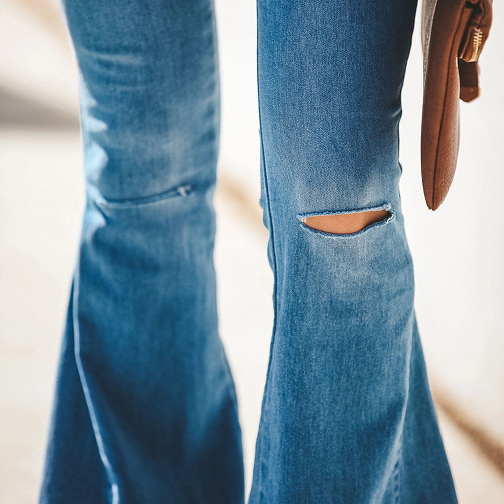 High Waisted Frayed Denim with raw edges