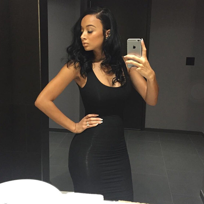 Black Sleeveless Bodycon Dress