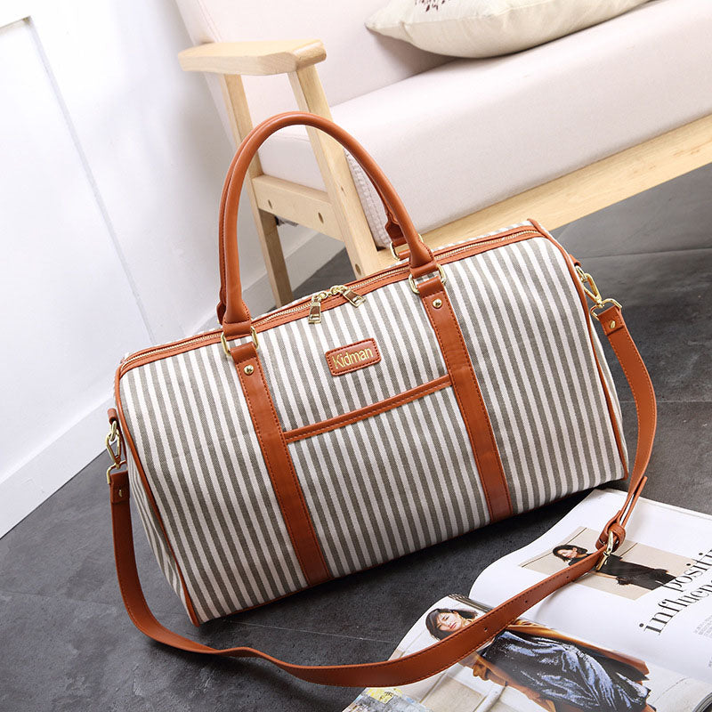 Striped Weekender travel bag