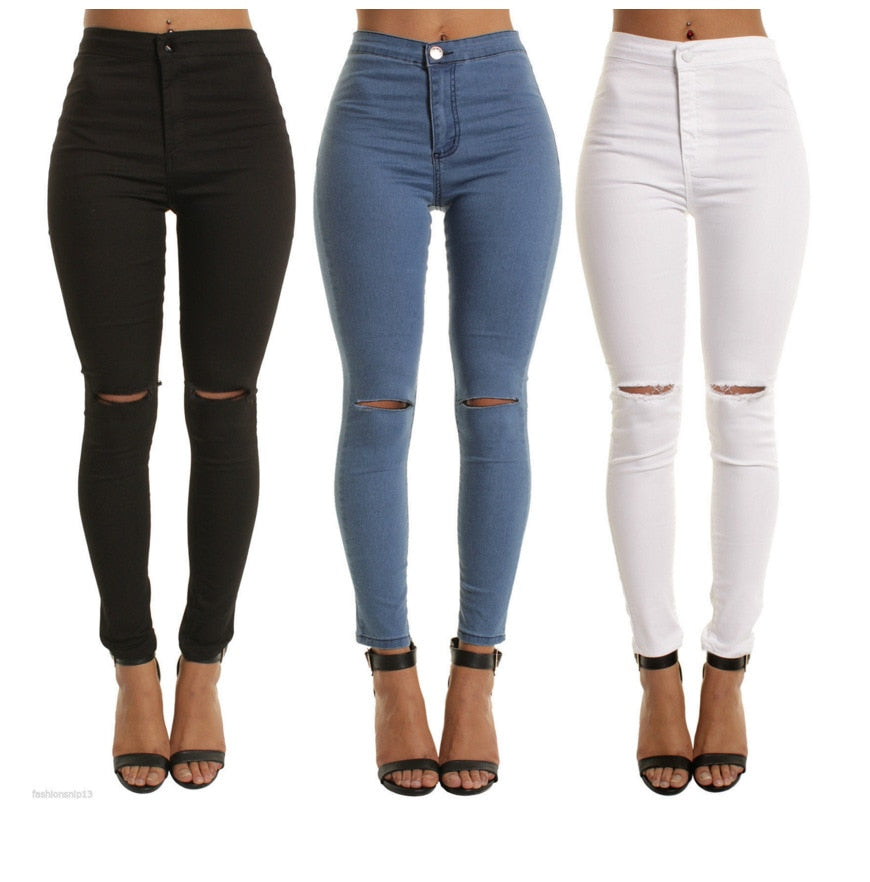 Slit Knee High waisted jeans
