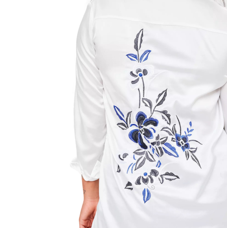 Plus Size long button down blouse