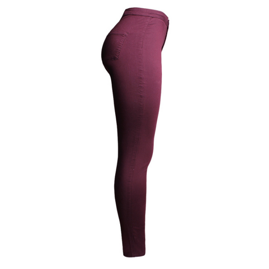 Wine High Waist Jeans