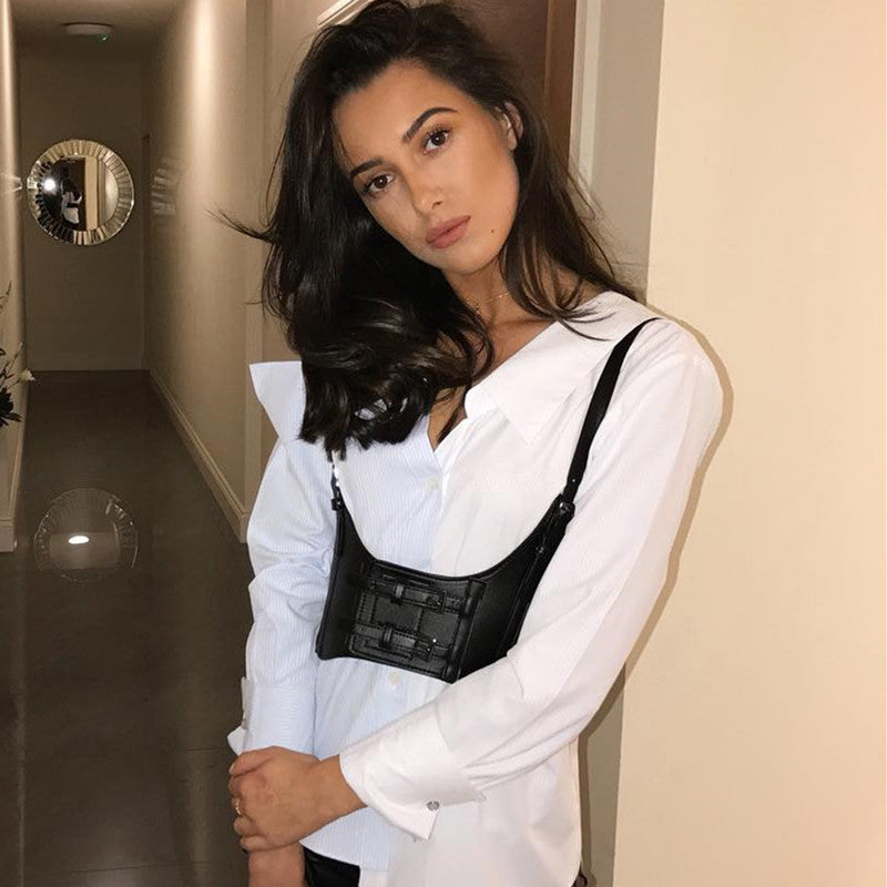 Leather buckle vest waist