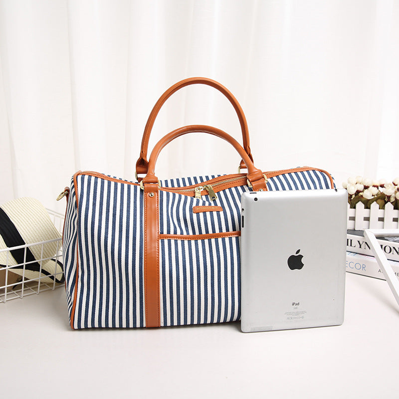 Striped Weekender travel bag