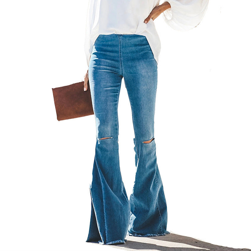 High Waisted Frayed Denim with raw edges