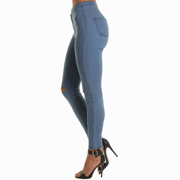 Slit Knee High waisted jeans