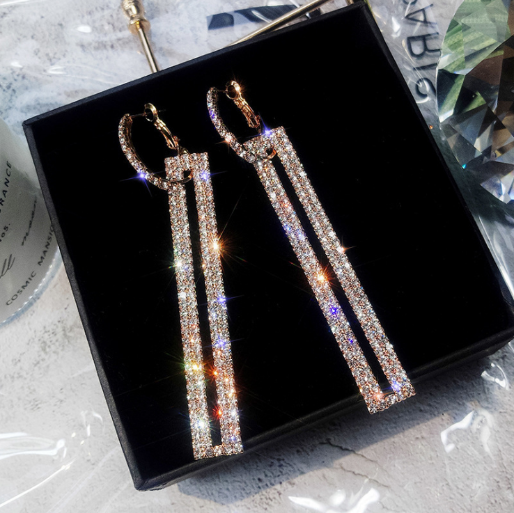 Long square earrings