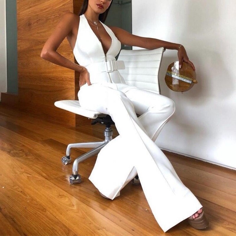 Deep V Jumpsuit