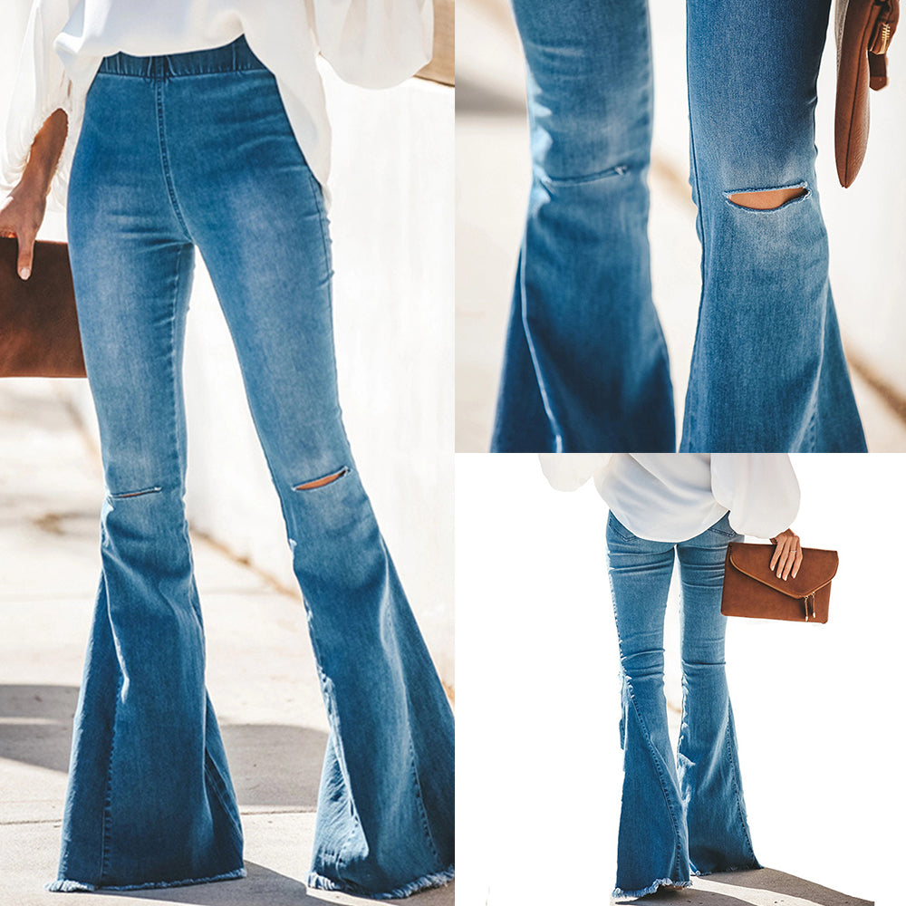 High Waisted Frayed Denim with raw edges