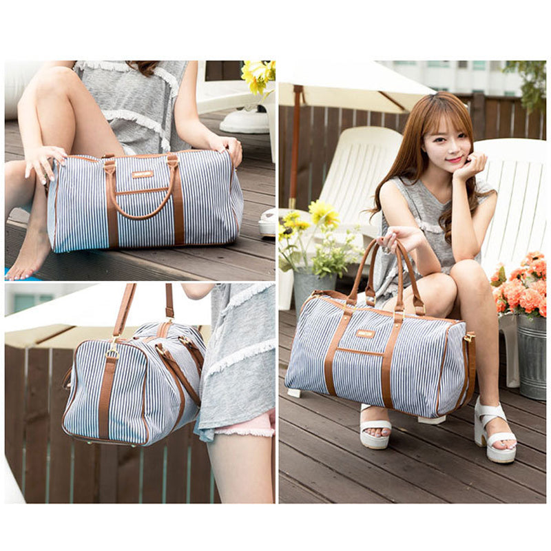 Striped Weekender travel bag