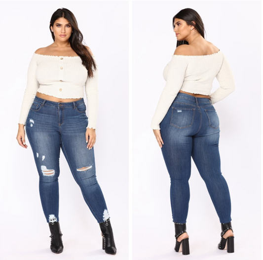Dark Blue Ripped Jeans