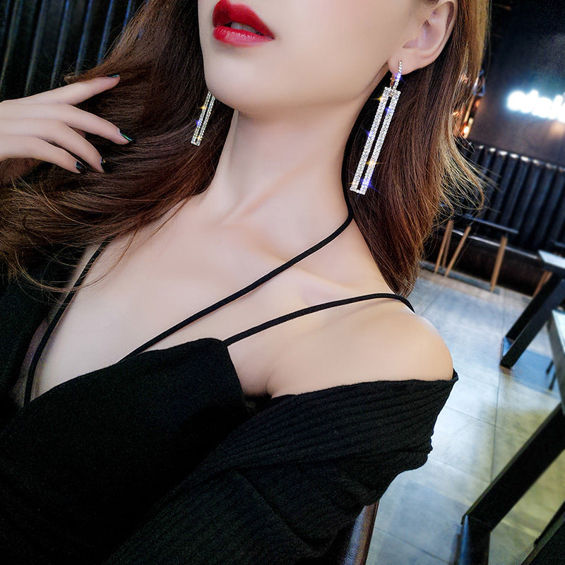 Long square earrings