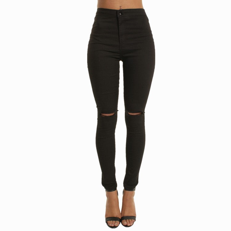 Slit Knee High waisted jeans