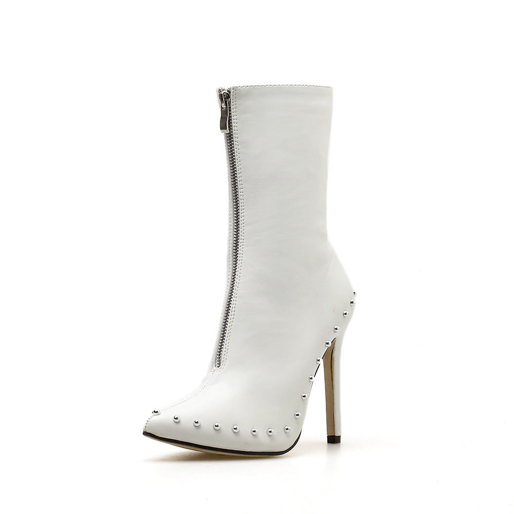 Studded Zipper Boots