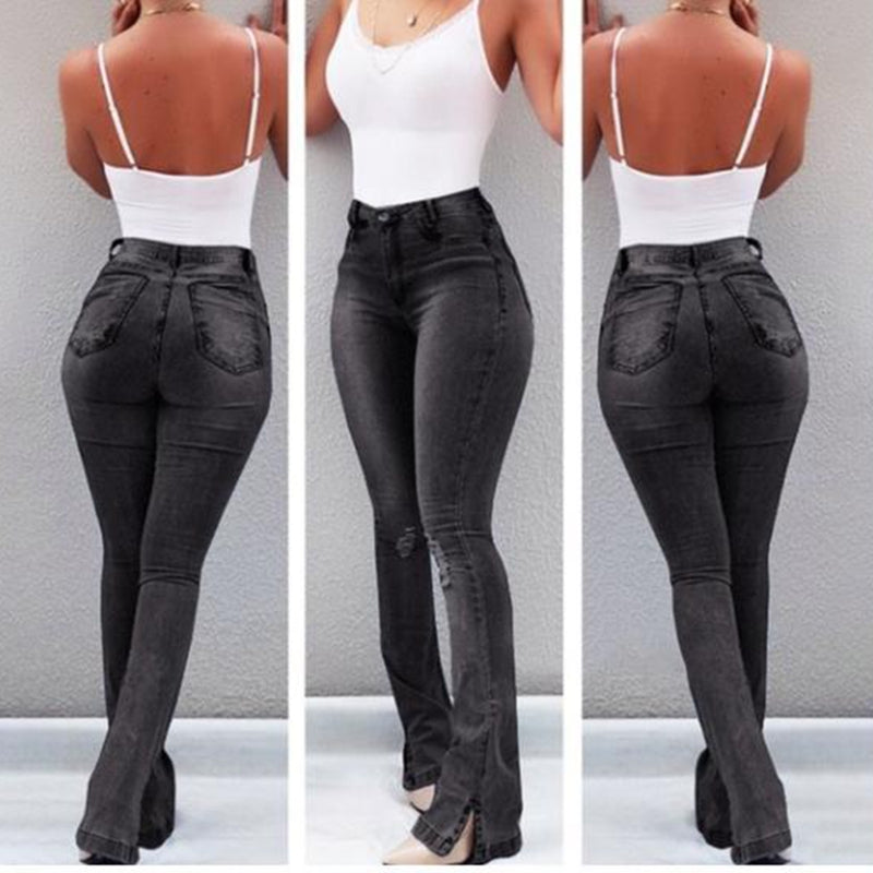 High waist flared jeans