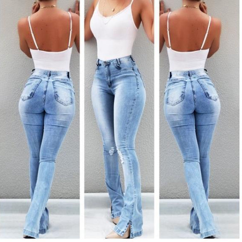 High waist flared jeans