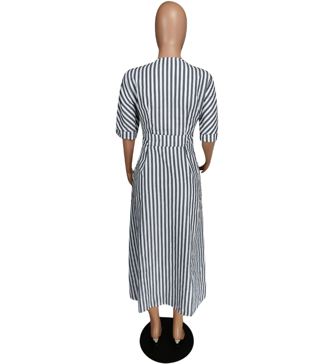 Striped hi low duster