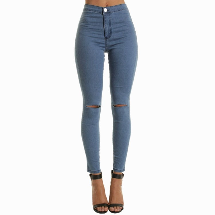 Slit Knee High waisted jeans