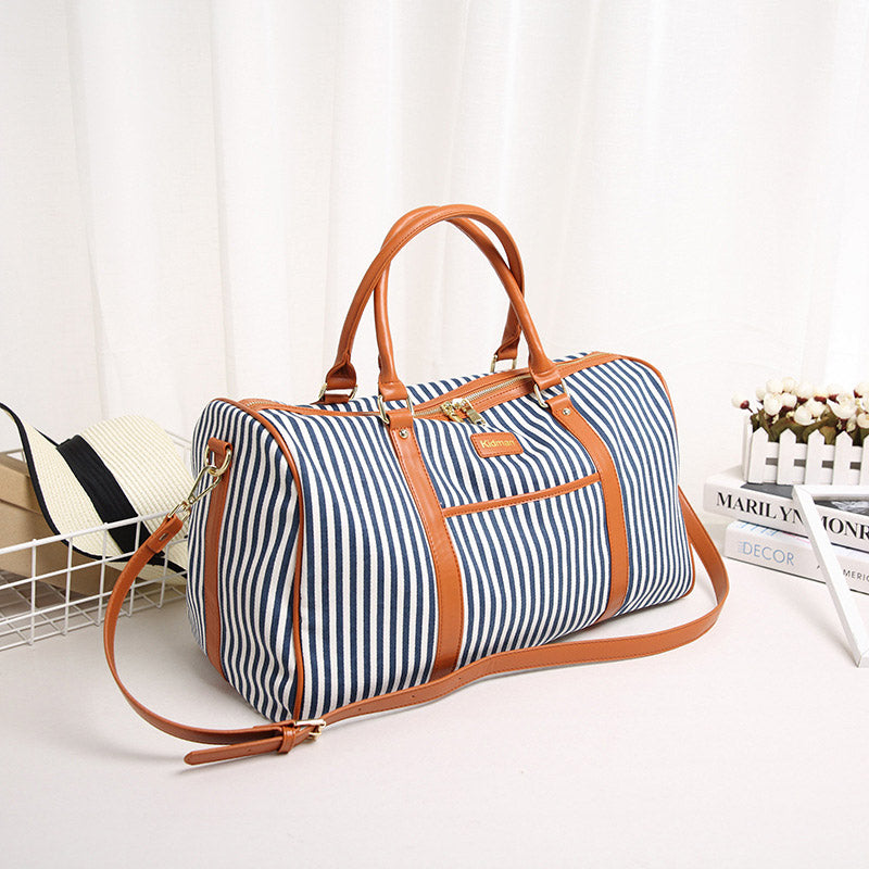 Striped Weekender travel bag