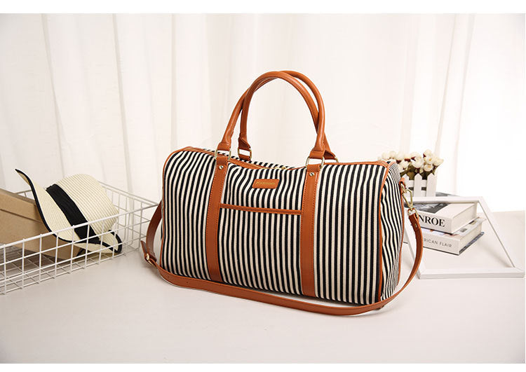 Striped Weekender travel bag