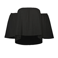 off-shoulder chiffon shirt