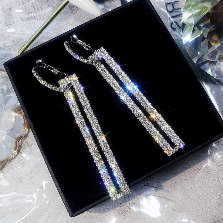 Long square earrings