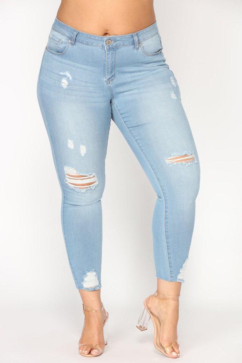 Light Blue Ripped Skinny jeans