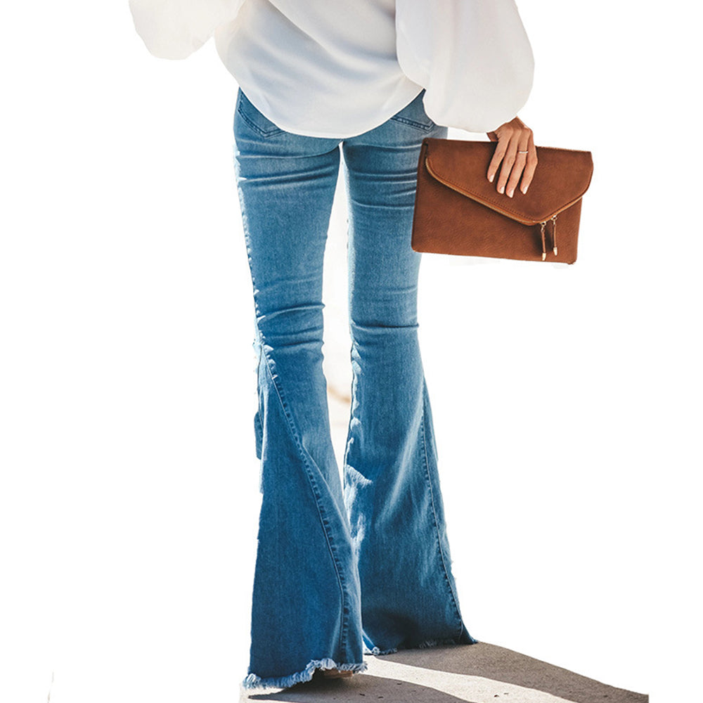 High Waisted Frayed Denim with raw edges