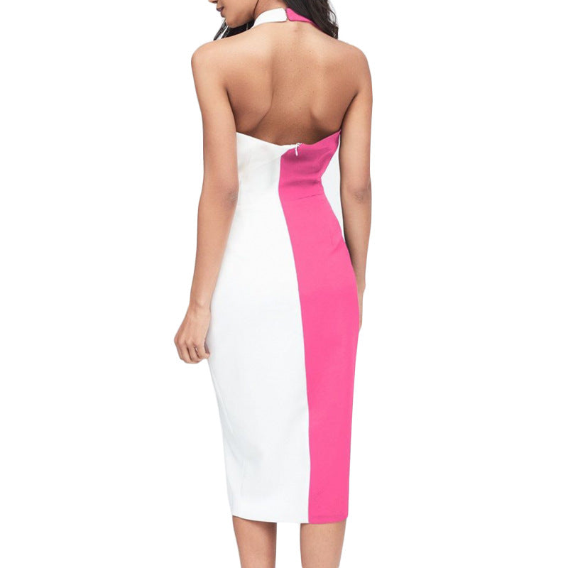 V-neck sexy irregular dress