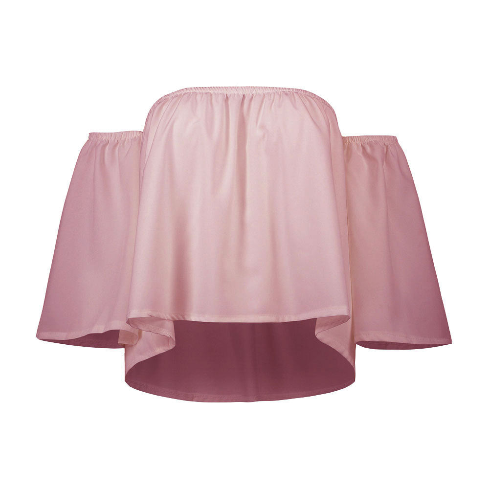 off-shoulder chiffon shirt