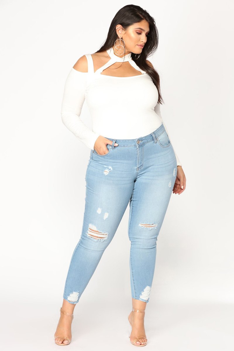 Light Blue Ripped Skinny jeans