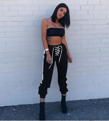 Lace Up High Waist Pants