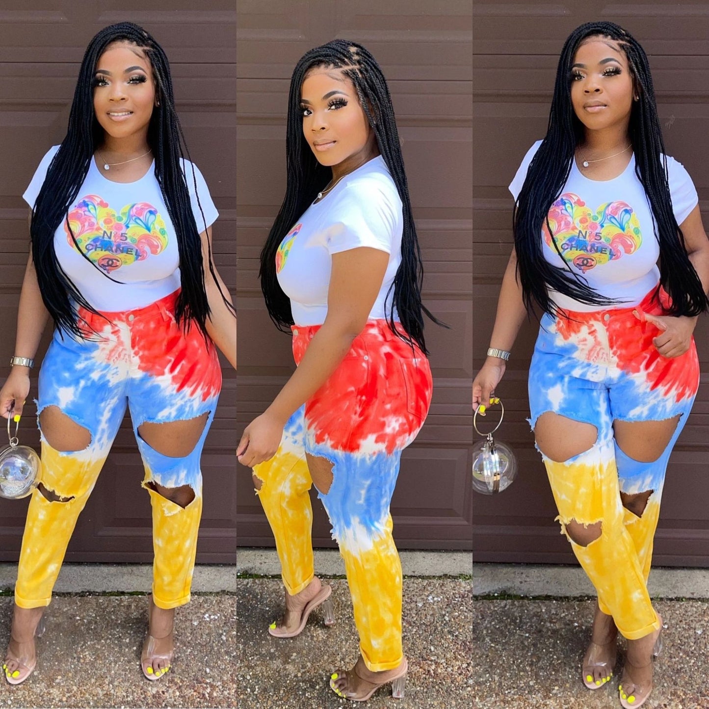 Slim-fit Pierced Stretch Leg Pants